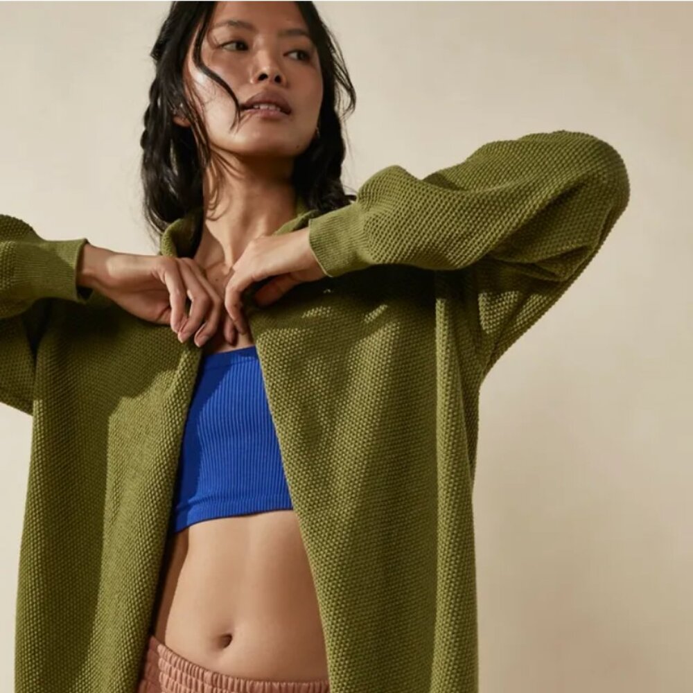 Hailee Convertible Cardigan - Kelp Green